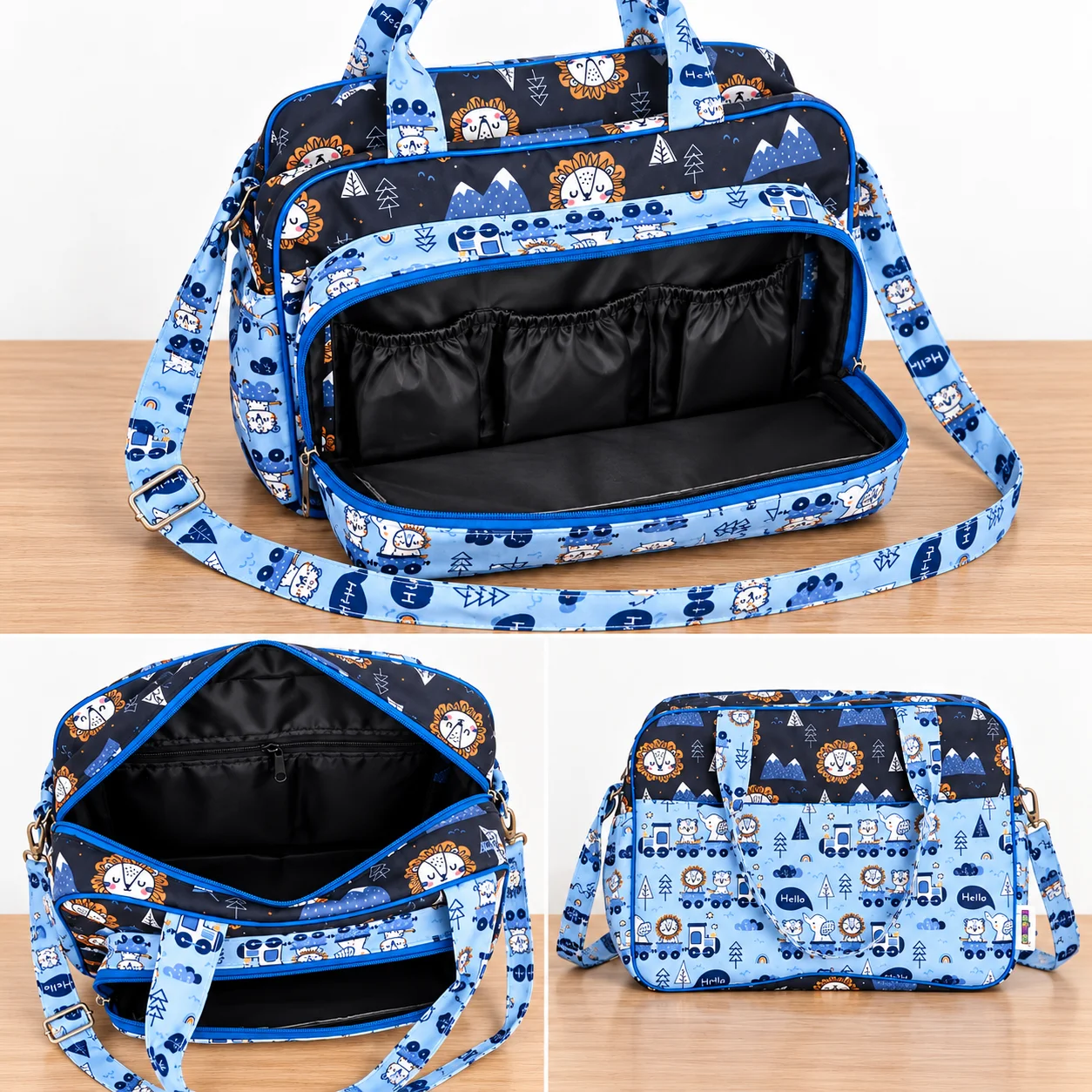 Blue Cartoon Utility Bag Collage