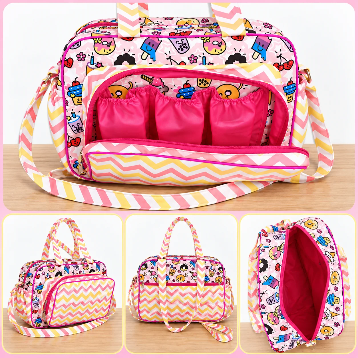 Pastel Cartoon Diaper Bag Showcase